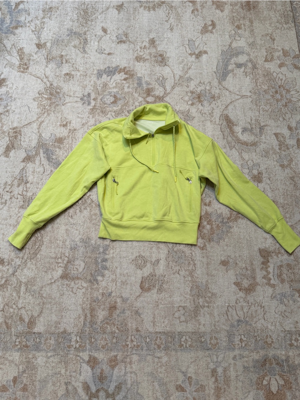 Old Navy Active Neon Lime Dynamic Fleece Half Zip Hoodie